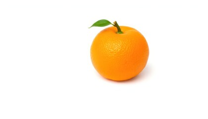 Orange With Leaf Isolated On White Background