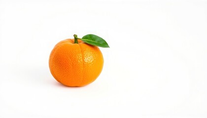 Orange With Leaf Isolated On White Background