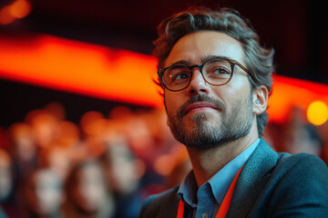 Fototapeta premium Multicultural gathering at a seminar exploring diverse ideas and innovations. Generative AI