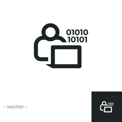 Programmer icon isolated on white background. Vector illustrations are made with vector-based software, not AI generated results.