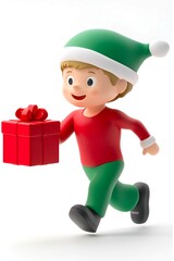 christmas elf with gifts