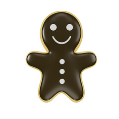 christmas gingerbread man with chocolate 3d icon, gingerbread man cookie christmas 3d icon, gingerbread man, christmas gingerbread man, gingerbread 3d icon, gingerbread 3d illustration, 