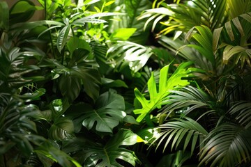 Fototapeta premium Greenhouse Plants: Botanical Garden Indoor with Beautiful Green Botanic Flora