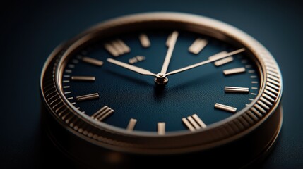Close-up of a luxury watch face with Roman numerals and gold accents.