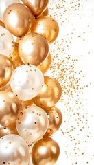 Elegant celebration banner with stunning gold balloon arrangement for grand opening invitations