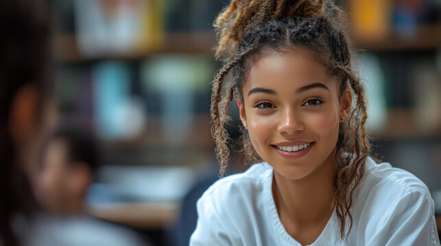 A school counselor holding a career planning session with high school students