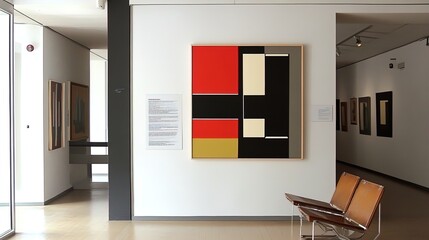 Modern art display captivates visitors in a minimalist gallery interior