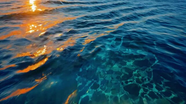 Seamless abstract turquoise blue rolling ocean waves seascape painting background texture. Contemporary tileable nautical sea water, 4k High-Quality Wallpaper Background Animation Video