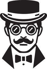 Stylish man face silhouette vector illustration