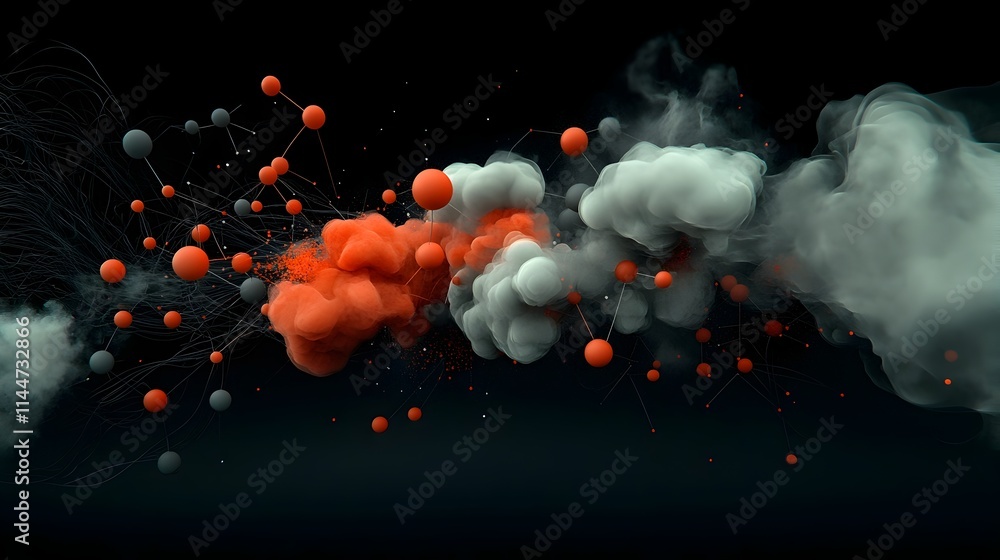Poster dynamic and interconnected social network visualization depicting the frequency distribution and pat