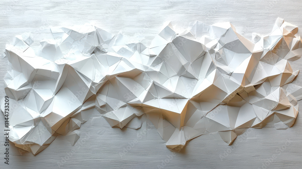 Poster modern abstract 3d white triangles geometric paper texture background for design