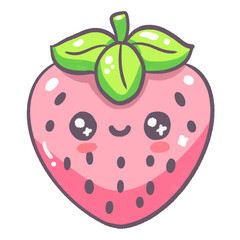 Cute Strawberry Character Illustration