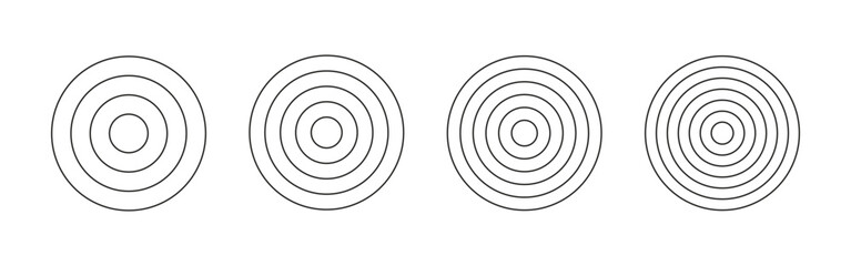 Polar grids concentric circles. Wheel of life, habits tracker. Circle diagrams divided on segments. Blank polar graph paper. Graphic template.