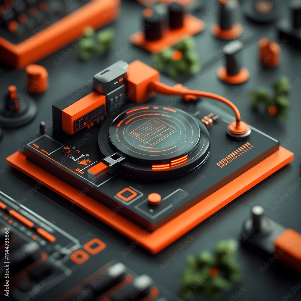 Poster retro futuristic digital environment blending vintage aesthetics and cutting edge technology in a fu