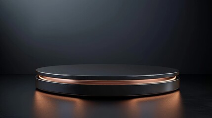 Sleek Podium on Dark Background with Highlights