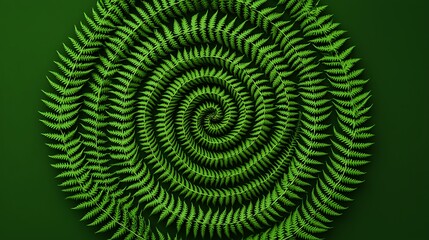 Verdant Fern Spiral A Natural Geometric Pattern