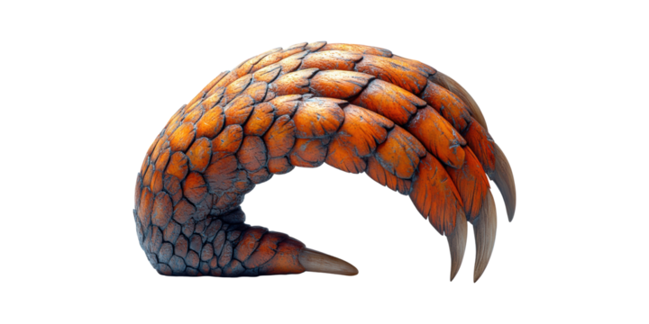 Fantasy dragon claw sculpture isolated on transparent background
