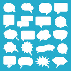 Set of speech bubble doodle vector