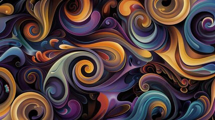Fototapeta premium Surreal Digital Artwork Featuring Intricate Swirling Patterns
