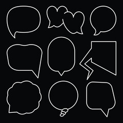 Set of speech bubble doodle vector