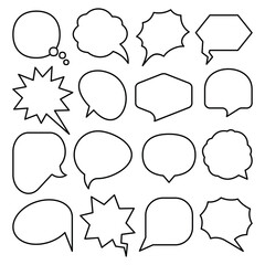 Set of speech bubble doodle vector