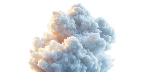 Fluffy white cloud formation isolated on transparent background