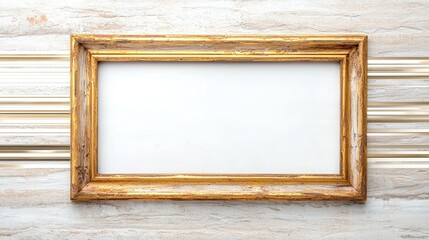 Gold ornate frame on textured background.