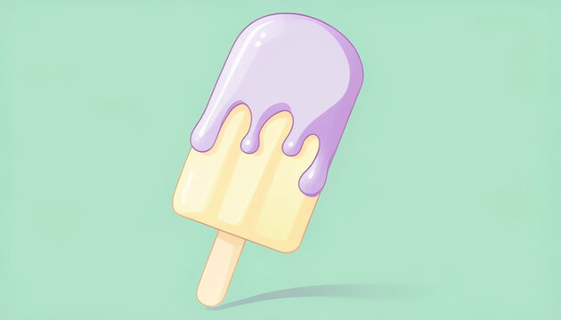 Ice cream popsicle with melting glaze, paleta, heladodepalo, picole, ghiacciolo, ice cream stick