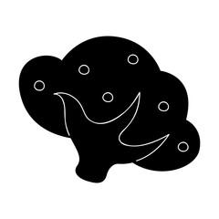 One bush in black and white colors. Clip art for your projects.