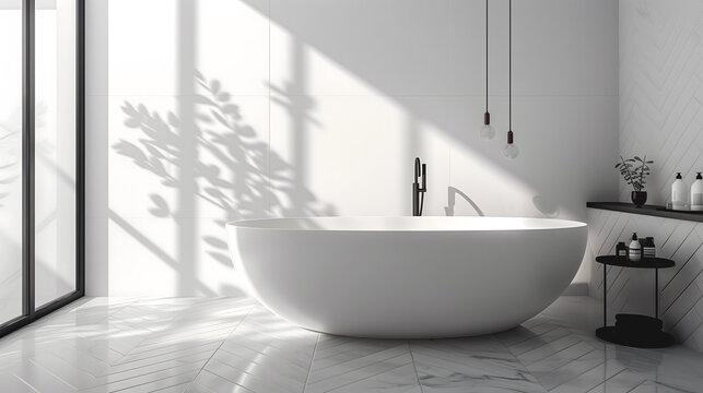 Une salle de bain avec une baignoire grise.