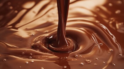 Chocolate pouring down into chocolate