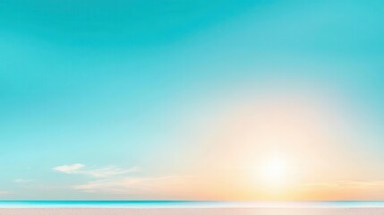 Obraz premium Soft fadeout from pale aqua to sky blue, evoking the calm of a clear summer day