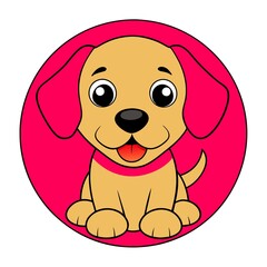 A round-faced puppy with a small paw print on its nose.
