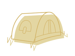 Hand drawn tent color. Clip art for your projects.