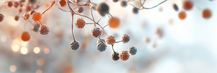 A closeup view of a delicate branch adorned with soft focus autumnal berries, conveying a serene and natural atmosphere of quiet transition into fall.