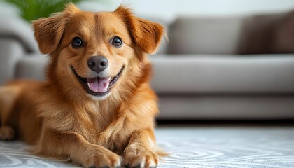 Happy Brown Dog Close-Up Portrait