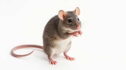 Fototapeta premium Rat on a White Background.