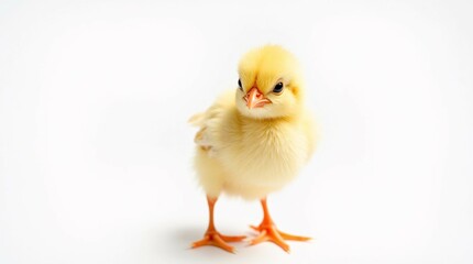 Obraz premium Baby Chicken on White Background, Cute Chick.