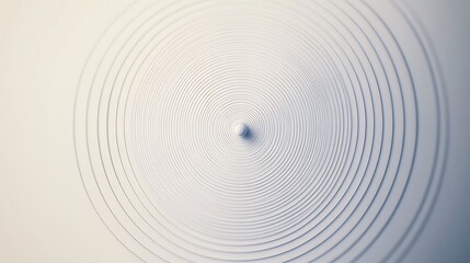 Abstract concentric circles pattern, minimalist design, white and light grey tones, smooth texture, central point.