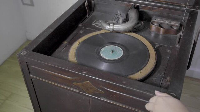 Classic old Victrola to play music