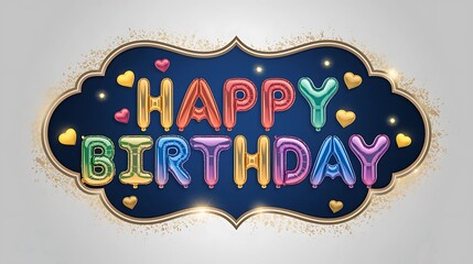 Obraz premium Happy birthday template with balloon, balloon, birthday, celebration, fun, party, happy, decoration, design, confetti, colourful 