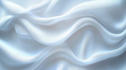 Obraz premium Soft white fabric drapes elegantly, showcasing smooth texture and gentle waves. light reflects beautifully, creating serene and calming atmosphere