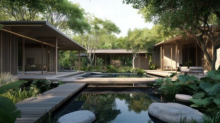 Eco-Friendly Architecture Discussion Among Asian Architects in Nature