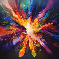 Obraz premium A vibrant abstract explosion resembling a flower filled