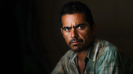 Fototapeta premium Intense Gaze: A Portrait of Determination