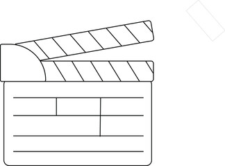 Cinema film clapper board line art .