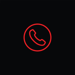 phone call decline red icon .