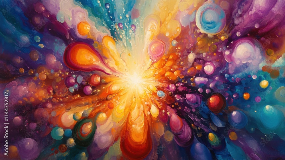Poster liquid bursts blowing forward, creating mesmerizing arcs of suspended droplets in sharp detail.
