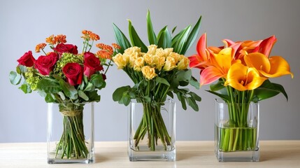 Fresh Flower Arrangements. Elegant fresh flower arrangements. Copy Space