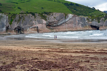 View  on the rocks of the Bay of Biscay